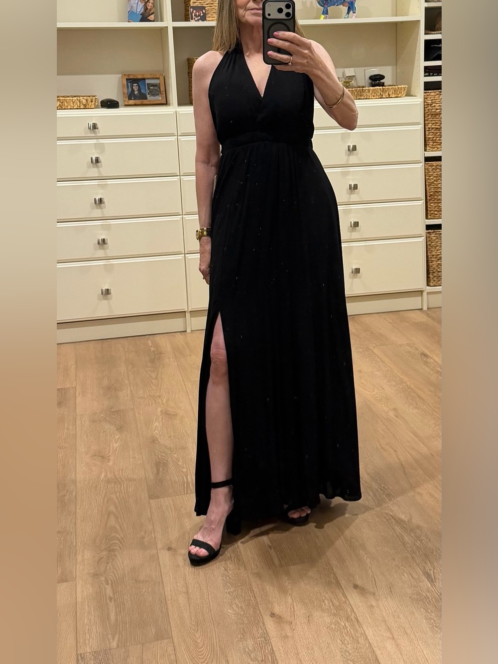 NWT Lulus Black Halter Maxi Dress SZ